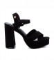 Refresh Usnjeni sandali 170787 black -Višina pete 12 cm