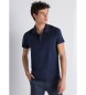 Lois Jeans Short sleeve polo shirt with embroidered logo in classic navy style