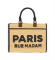 RUE MADAM PARIS Iconique Mini Tote Strohsack schwarz