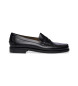 Sebago Dolphin Waxed Leder Slipper schwarz