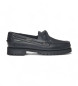 Sebago Ranger Waxy leather boat shoes black