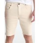 Six Valves Beigefarbene Shorts mit normaler Passform