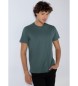 Six Valves T-shirt vert basique à manches courtes