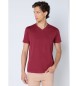 Six Valves Rødbrun basic t-shirt med korte ærmer