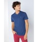 Six Valves T-shirt basica blu a maniche corte