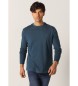 Six Valves Basic T-shirt met lange mouwen marine