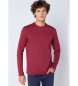 Six Valves T-shirt basic marrone a maniche lunghe