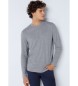 Six Valves Grijs basic T-shirt met lange mouwen