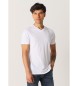 Six Valves Basic-T-Shirt mit kurzen Ärmeln weiß