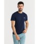 Six Valves Basic short sleeve T-shirt in navy pique fabric