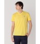 Six Valves Kurzarm-T-Shirt mit V-Ausschnitt gelb