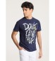 Six Valves T-shirt met korte mouwen en graffitiprint in marineblauw