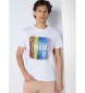 Six Valves T-shirt de manga curta com estampado gradiente branco