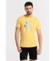 Six Valves Camiseta de manga corta print color degradado amarillo