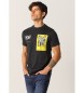 Six Valves Print Street Kurzarm-T-Shirt schwarz