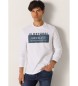 Six Valves T-shirt a maniche lunghe in piquet bianco