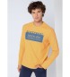 Six Valves T-shirt a maniche lunghe in piquet giallo