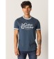 Six Valves Jacquard T-shirt met korte mouwen en blauwe elastieken