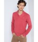 Six Valves Maglione rosso basic a collo incrociato