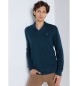 Six Valves Basic-Pullover mit Rundhalsausschnitt in Marineblau