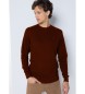 Six Valves Kastanienbrauner Basic-Pullover