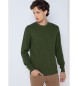 Six Valves Grüner Basic-Pullover