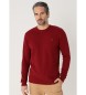 Six Valves Basic kastanienbrauner Jacquard-Strickpullover