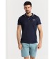 Six Valves Short sleeve polo shirt with navy shoulder patches