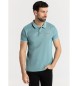 Six Valves Short sleeve polo shirt with shoulder patches green