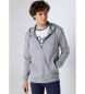 Six Valves Sweatshirt bsica com capuz e fecho de correr cinzento