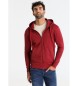 Six Valves Basic Kapuzensweatshirt mit Reißverschluss rot