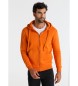 Six Valves Basic sweatshirt with hood and zip fastener naranjara