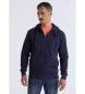 Six Valves Sweatshirt bsica com capuz e fecho de correr em azul-marinho