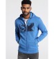 Six Valves Sweatshirt Zip Hood Blauw Steenblauw