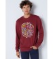Six Valves Rdbrun sweatshirt med grafik