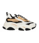 Steve Madden Possession-E sneakers in pelle beige e nera -Altezza plateau 7cm-