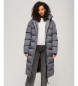 Superdry Long grey quilted coat