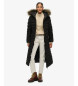 Superdry Fuji faux fur longline frakke sort