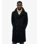Superdry Merchant-jas van wolmix, lang, marineblauw
