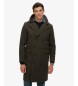 Superdry Merchant-jas van wolmix, lang, bruin