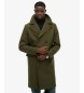Superdry Merchant-jas van wolmix, lang, groen