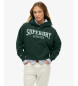 Superdry Felpa verde rilassata Athletic Essentials Superdry Felpa verde rilassata Athletic Essentials