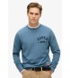 Superdry Sportief blauw sweatshirt met opdruk