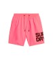 Superdry Fato de banho desportivo com logtipo de material reciclado cor-de-rosa