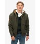 Superdry Felpa con cappuccio con zip e fodera in shearling verde