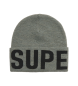 Superdry Strickmütze mit grauem Markenlogo