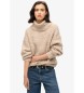 Superdry Beigefarbener Pullover aus gebürsteter Rippe