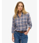 Superdry Check Flannel Boyfriend Shirt blå