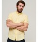 Superdry Kortärmad skjorta i linne och ekologisk bomull gul