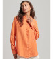 Superdry Lssiges Leinenhemd in Orange mit Boyfriend-Passform